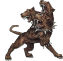 Gif animé cerbère chien 3 têtes
